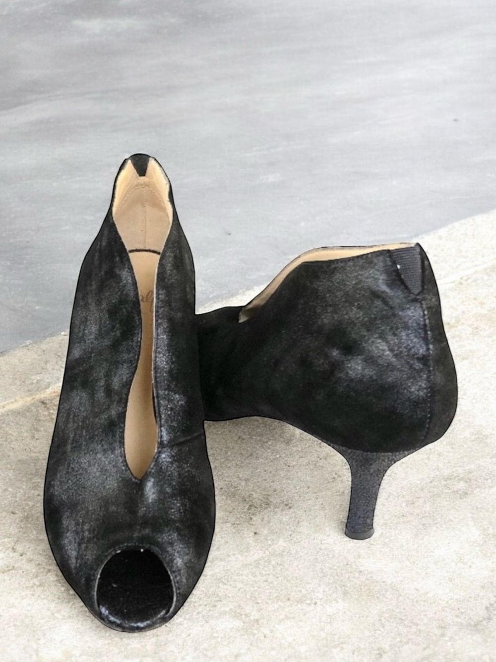 Amalfi Pumps Open Toe Metallic Navy Blue Nubuck